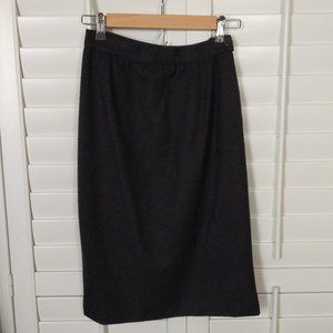Vintage Valentino Black Wool Pencil Skirt Knee